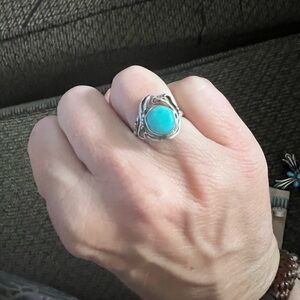Silver and turquoise ring